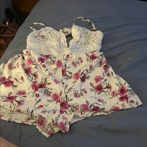 J for Justify White and Pink Floral Romper